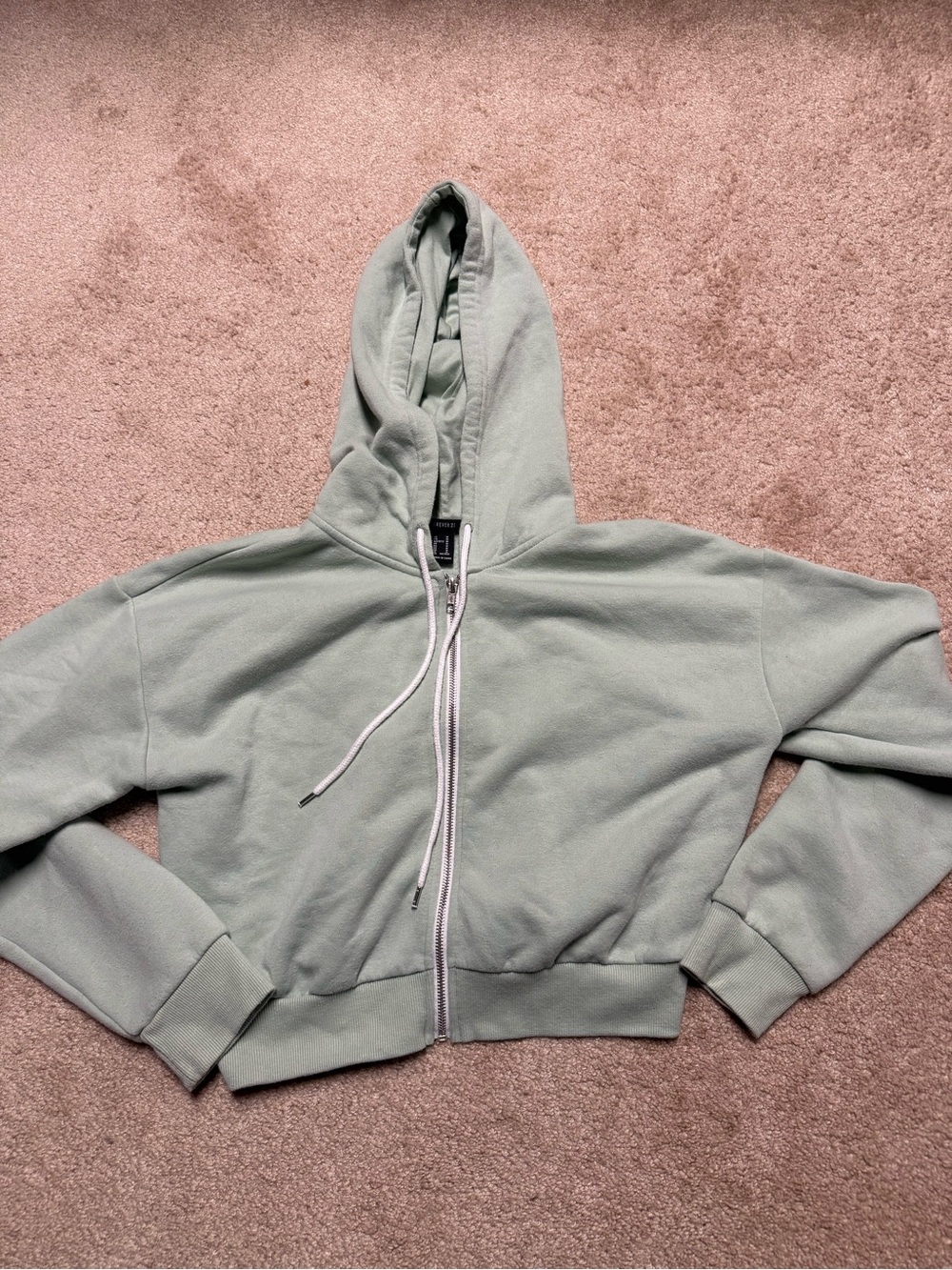 Forever 21 Sage Green Zip-Up Hoodie
